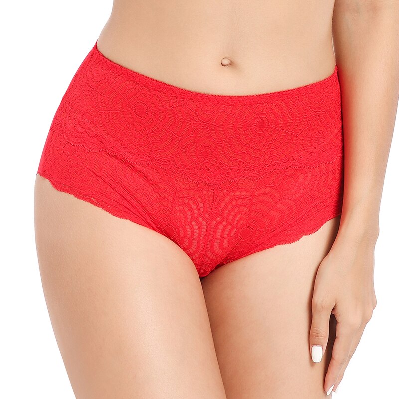 FallSweet Plus Size Panties for Women Sexy Lace Underwear High Waist Briefs L to 4XL