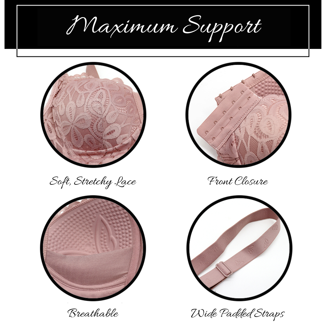 Front-Closure Push-Up Bra with Removable Straps