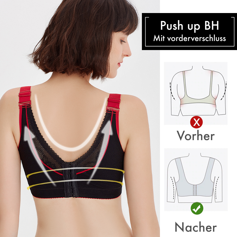 WieBlumen™ Front Closure V-Neck Push Up Bra