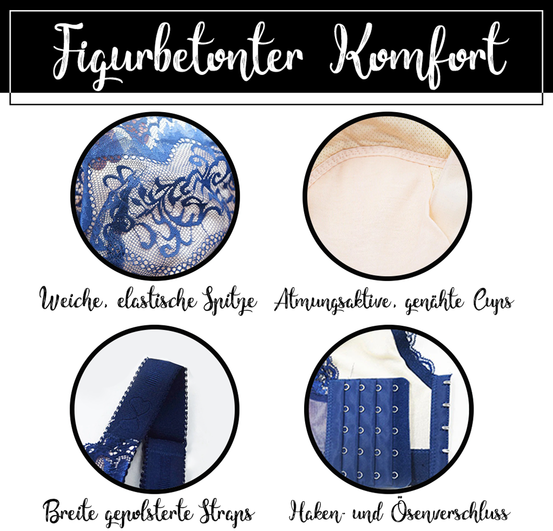 WieBlumen™ Lace Bra Sizes D,E & F