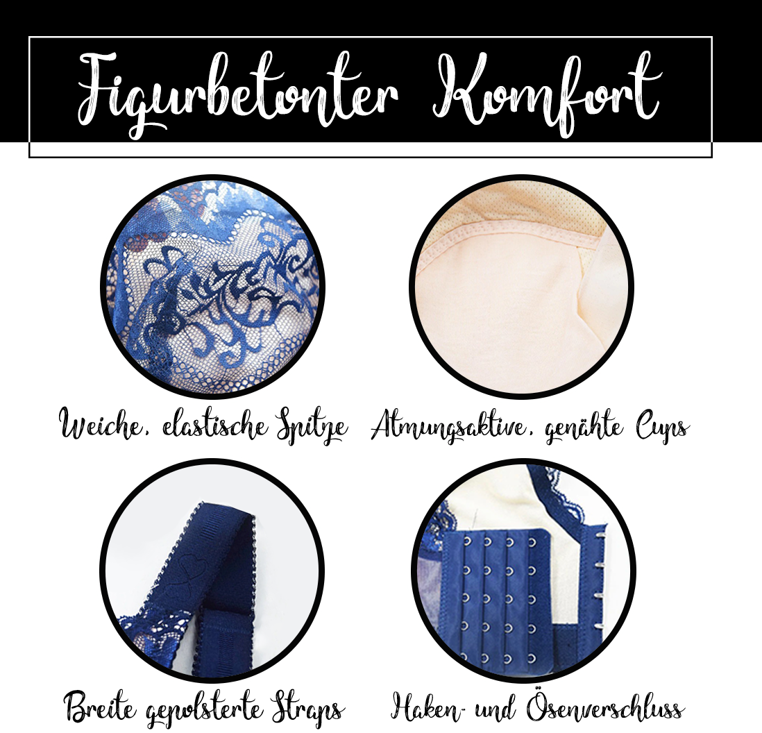 WieBlumen™ Spitze BH Größe D,E &amp; F